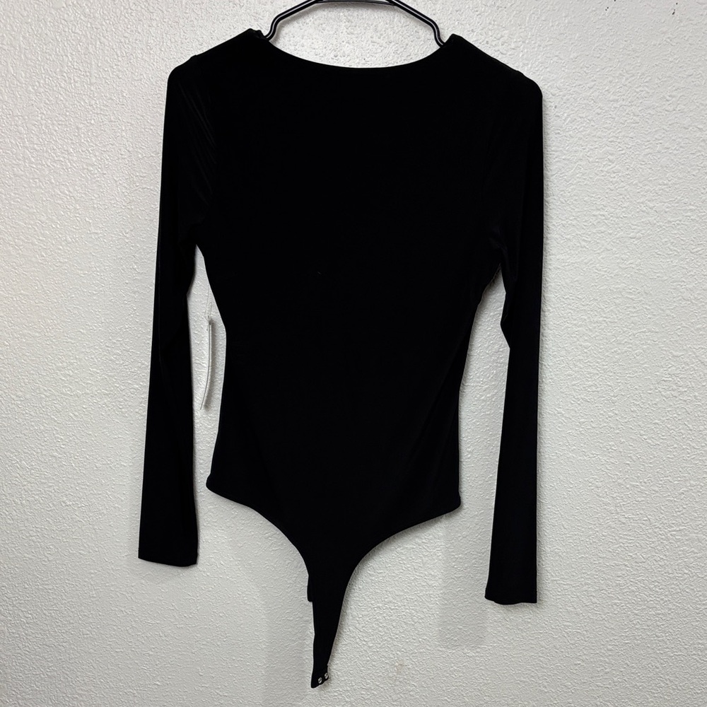658 NWT Moa Moa Black Long Sleeve spandex Bodysuit. SzM - Picture 3 of 7